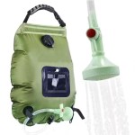 UK 20L solar shower bag for camping with hose and on/off shower head