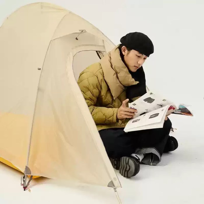 Ultralight insulated goose down neck cover worn inside tent for added warmth