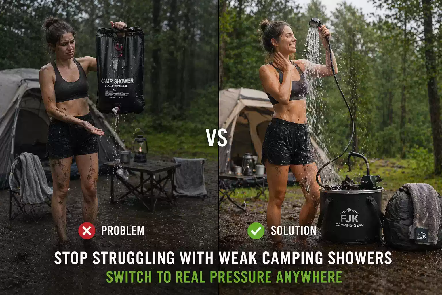 Portable Electric Camping Shower vs solar shower