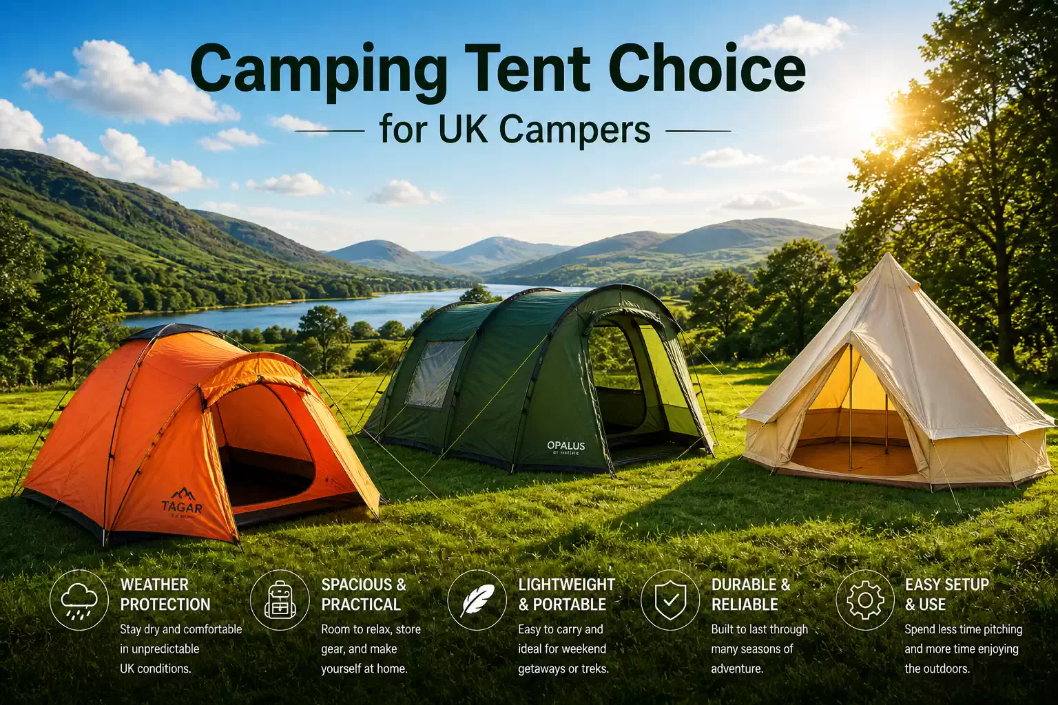 Camping tent choice for UK weekend and festival campers