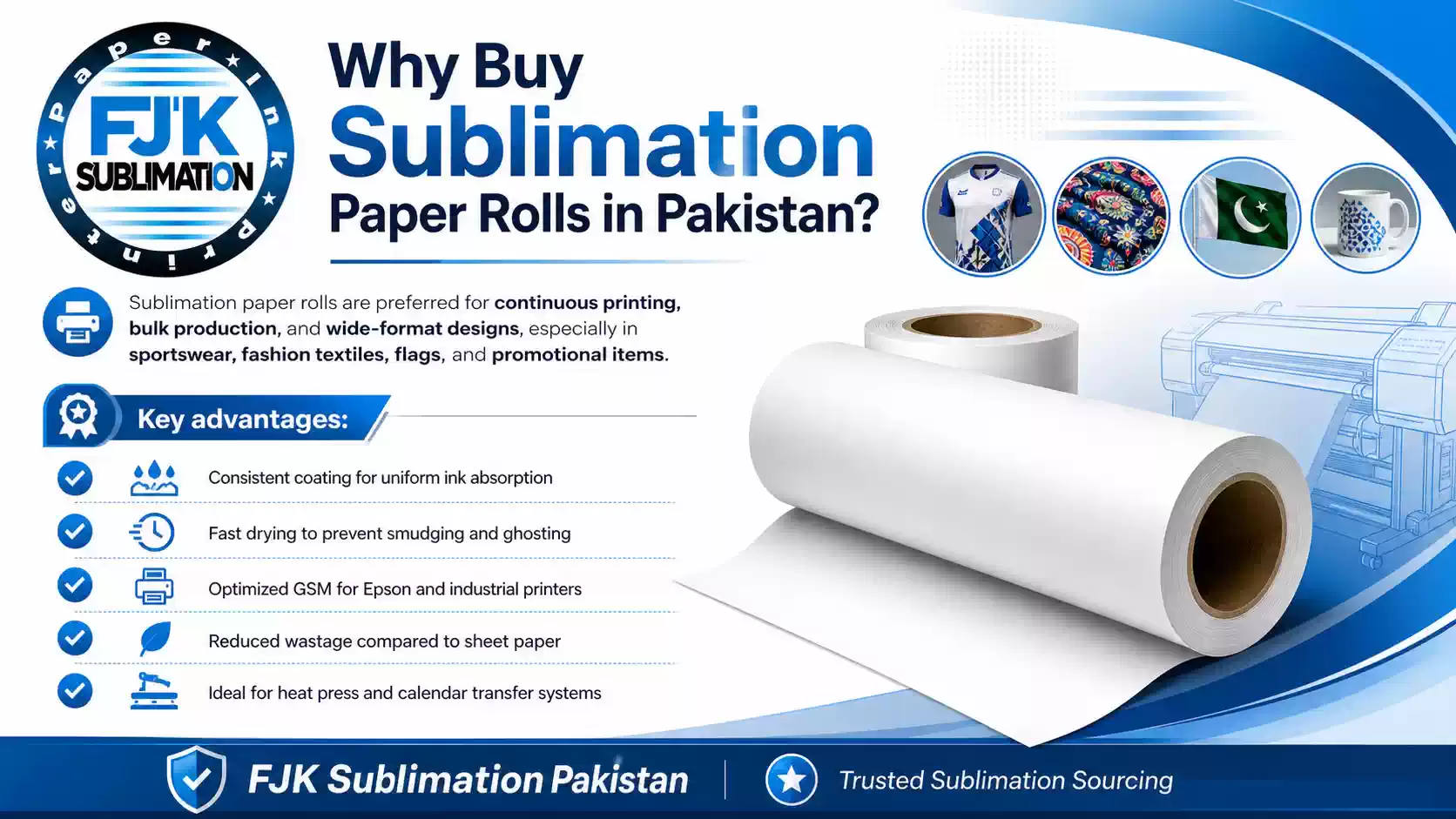 Benefits of sublimation paper rolls for textile and sportswear printing