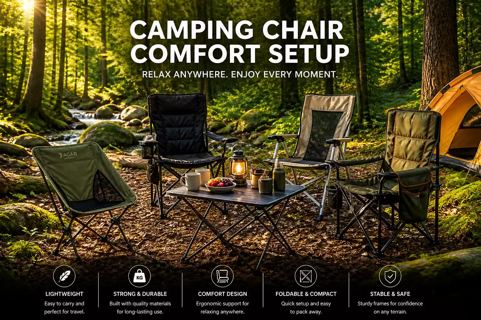 camping chair table setup for comfortable UK camping