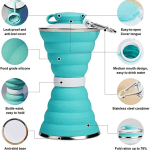 500ml foldable silicone water bottle features infographic