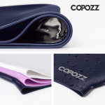 Folded Copozz silicone swimming cap material Image 5 Waterproof Silicone Swim Cap Large waterproof silicone swim cap for swimming Image 6 Comfortable Adult Swimming Cap Adult silicone swimming cap for pool training