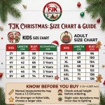 Kids and adult Christmas sweater size chart